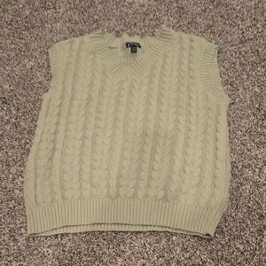 Art Class V-Neck Cable Knit Sweater - Light Green